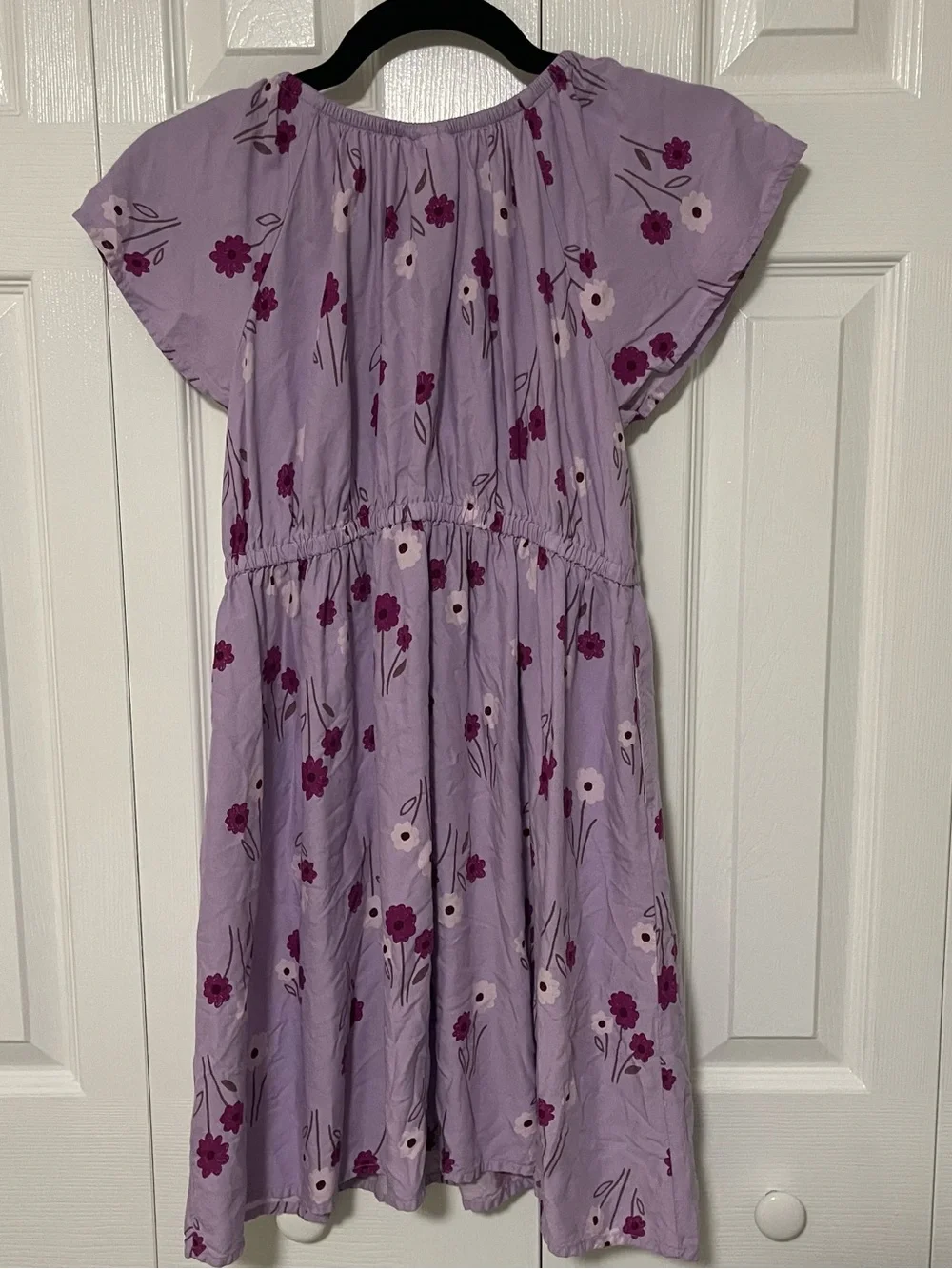 Cat & Jack Lavender Floral Flutter-Sleeve Dress